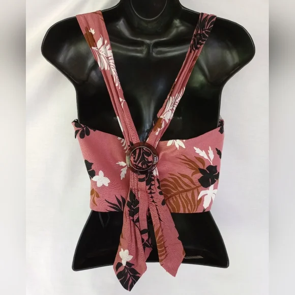Zara TRF▪️Tropical Floral Print Crop Top - Picture 5 of 8